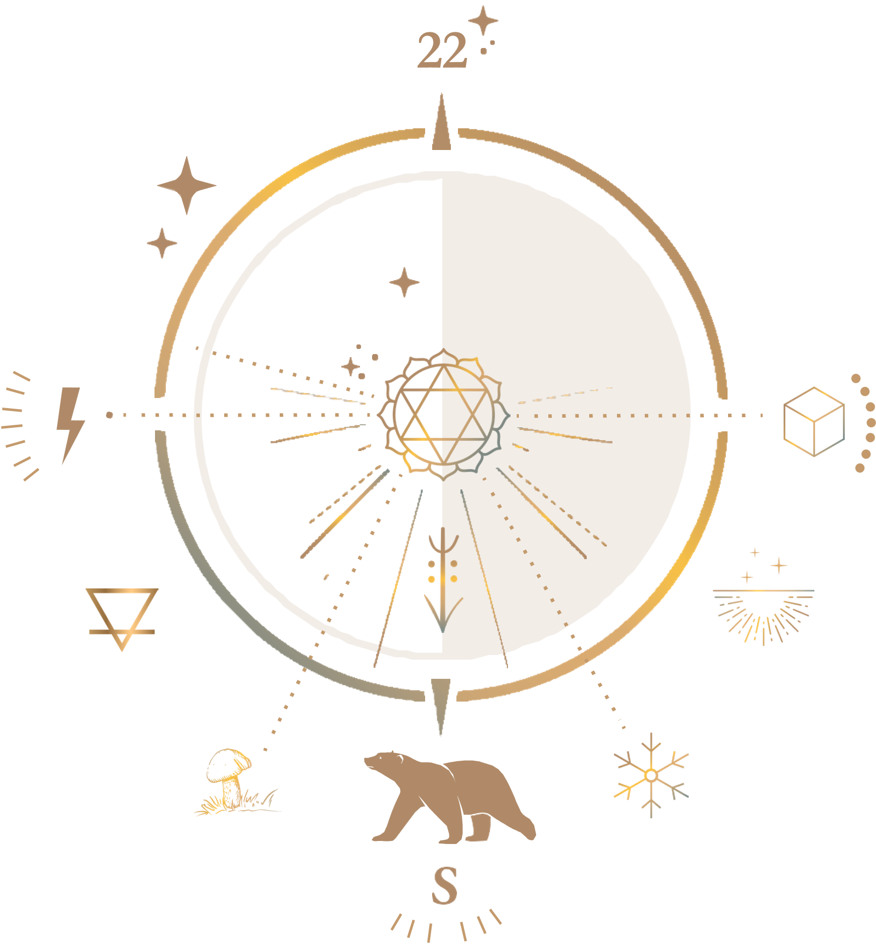 Bear sigil embodying courage and resilience.