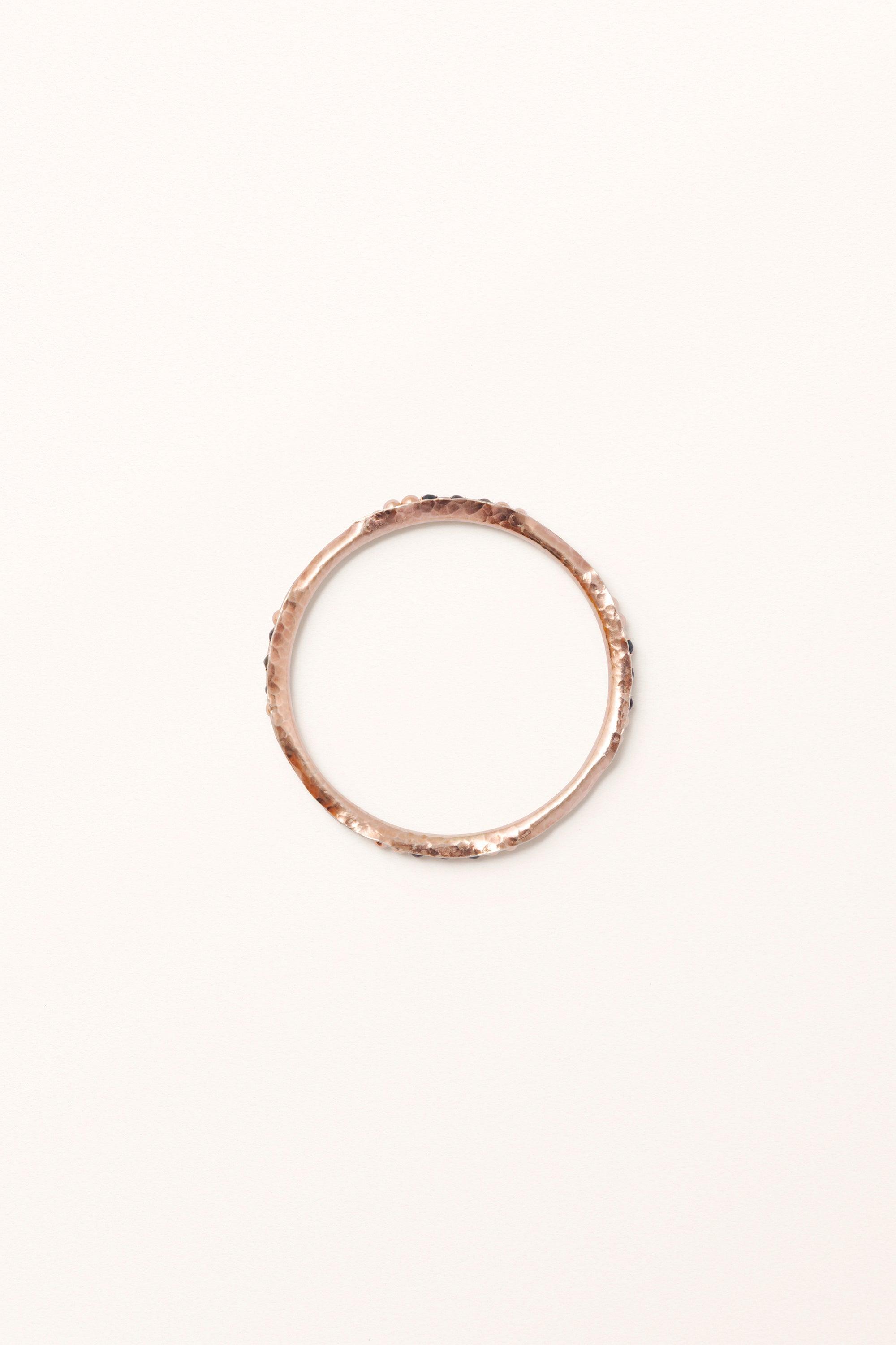 Shadow Dance Bangle | Black Opal & Egyptian Hammered Vermeil for Shadow Work - Melana | Jewels for the Journey