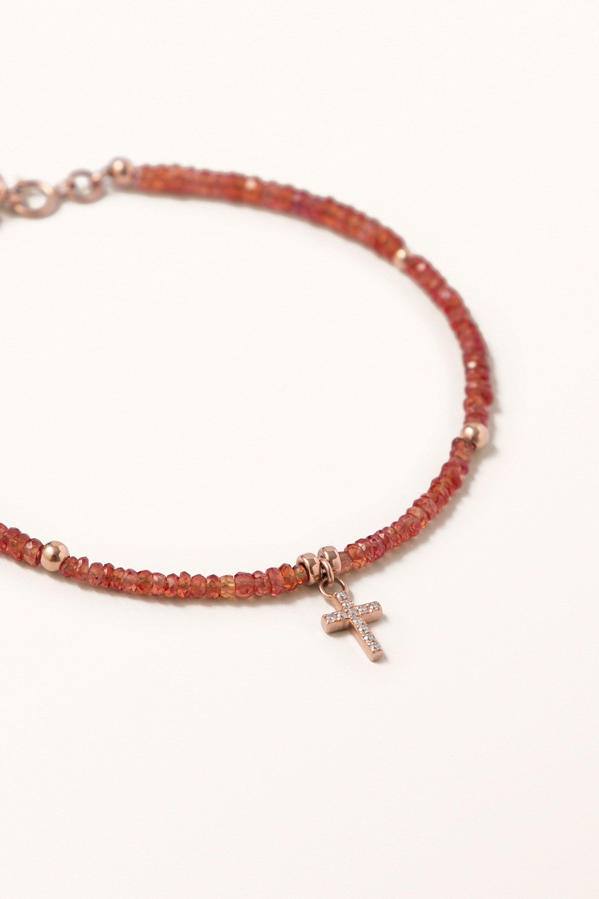 Creator | Solid Gold Diamond Cross on Scarlet Sapphires - Melana | Jewels for the Journey