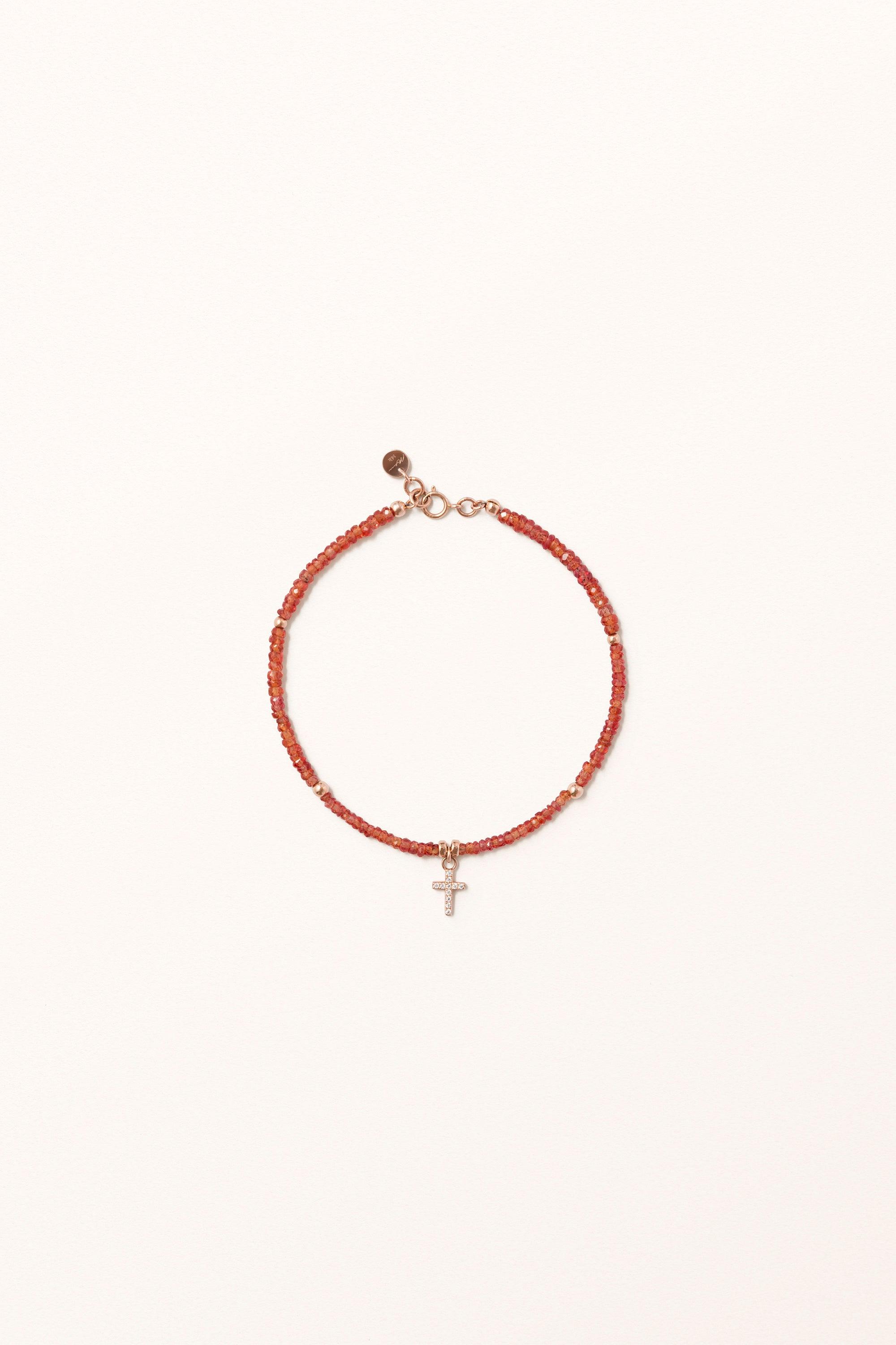 Creator | Solid Gold Diamond Cross on Scarlet Sapphires - Melana | Jewels for the Journey