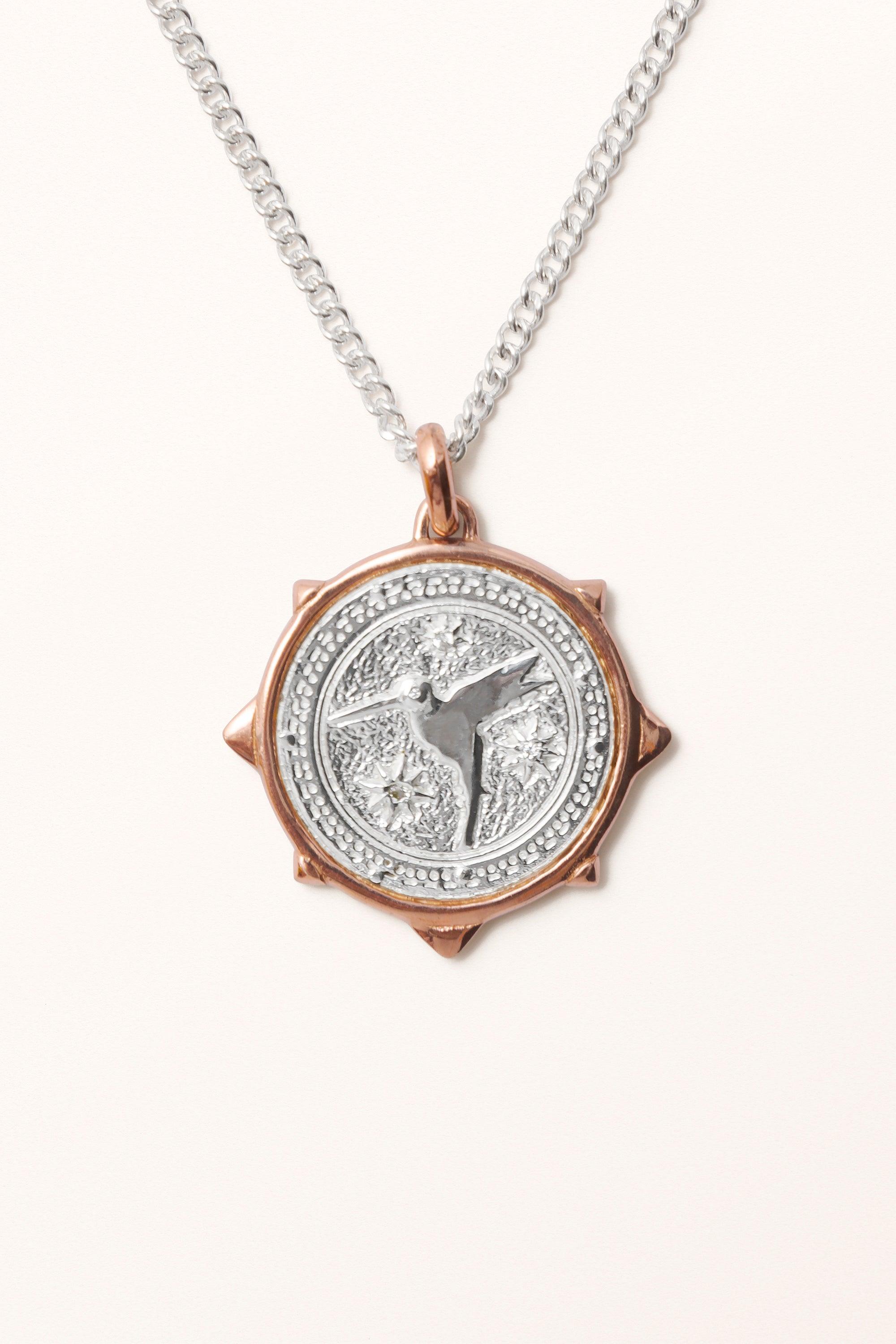 Nature's Elements Necklace • Grandidierite & Multi-Sapphire on Coin - Melana | Jewels for the Journey