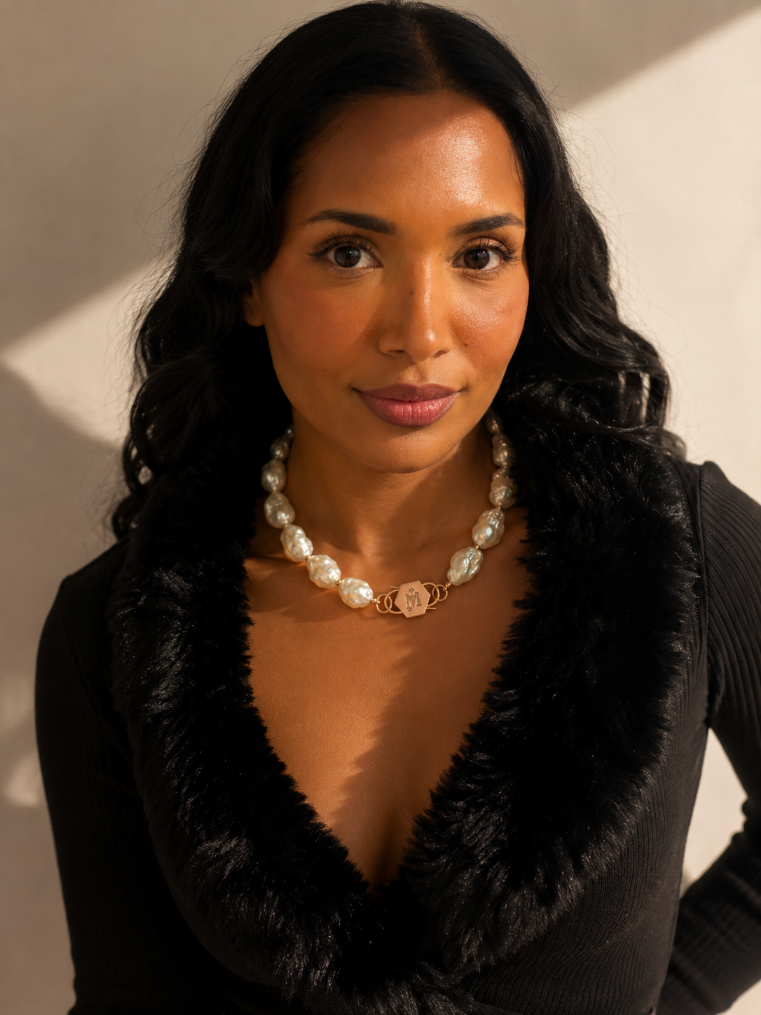 Baroques of Becoming | Baroque Pearl & Hexagon Lock Necklace