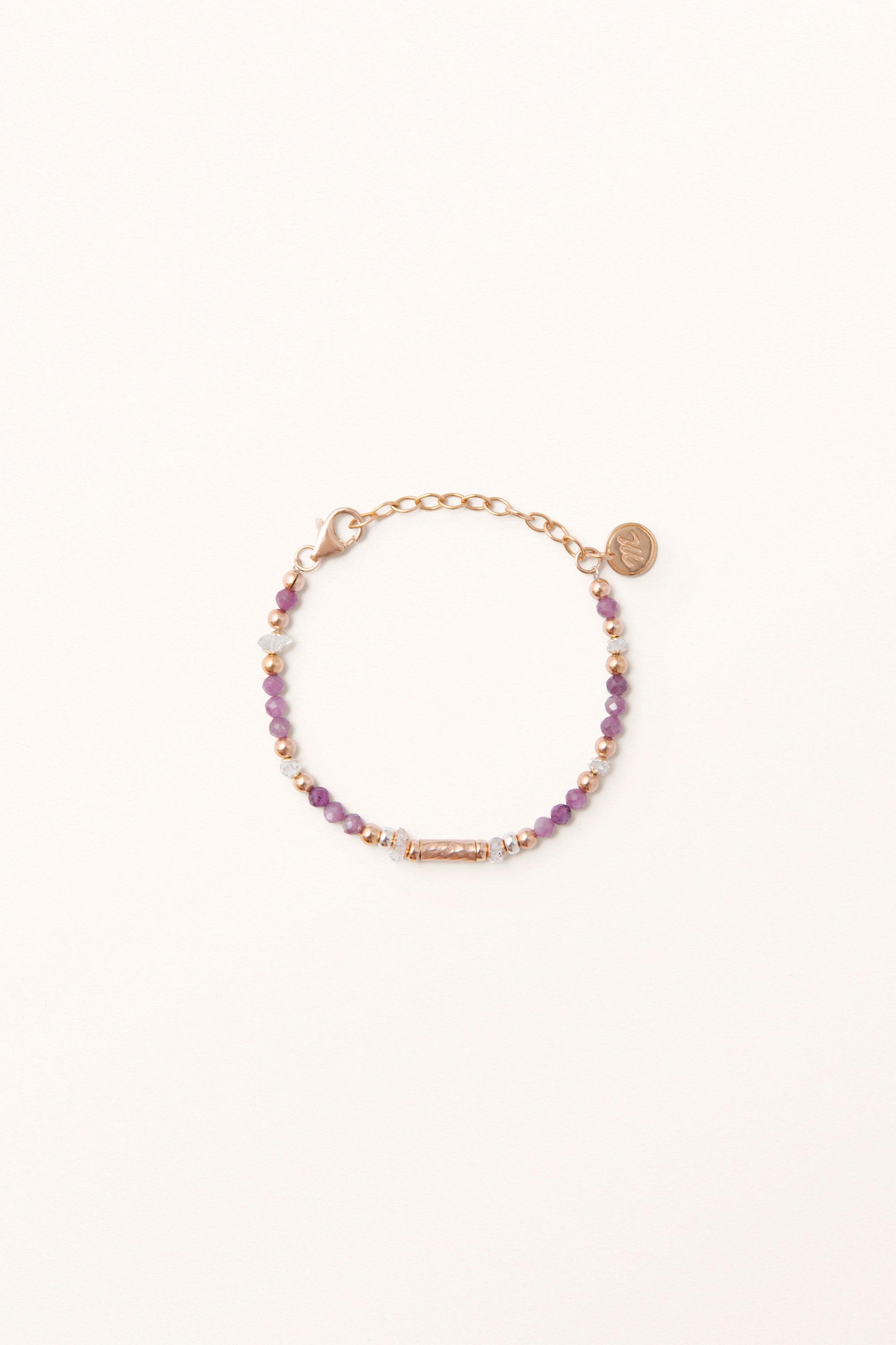 Fires of Valor Bracelet • Ruby & Herkimer Diamonds - Melana | Jewels for the Journey