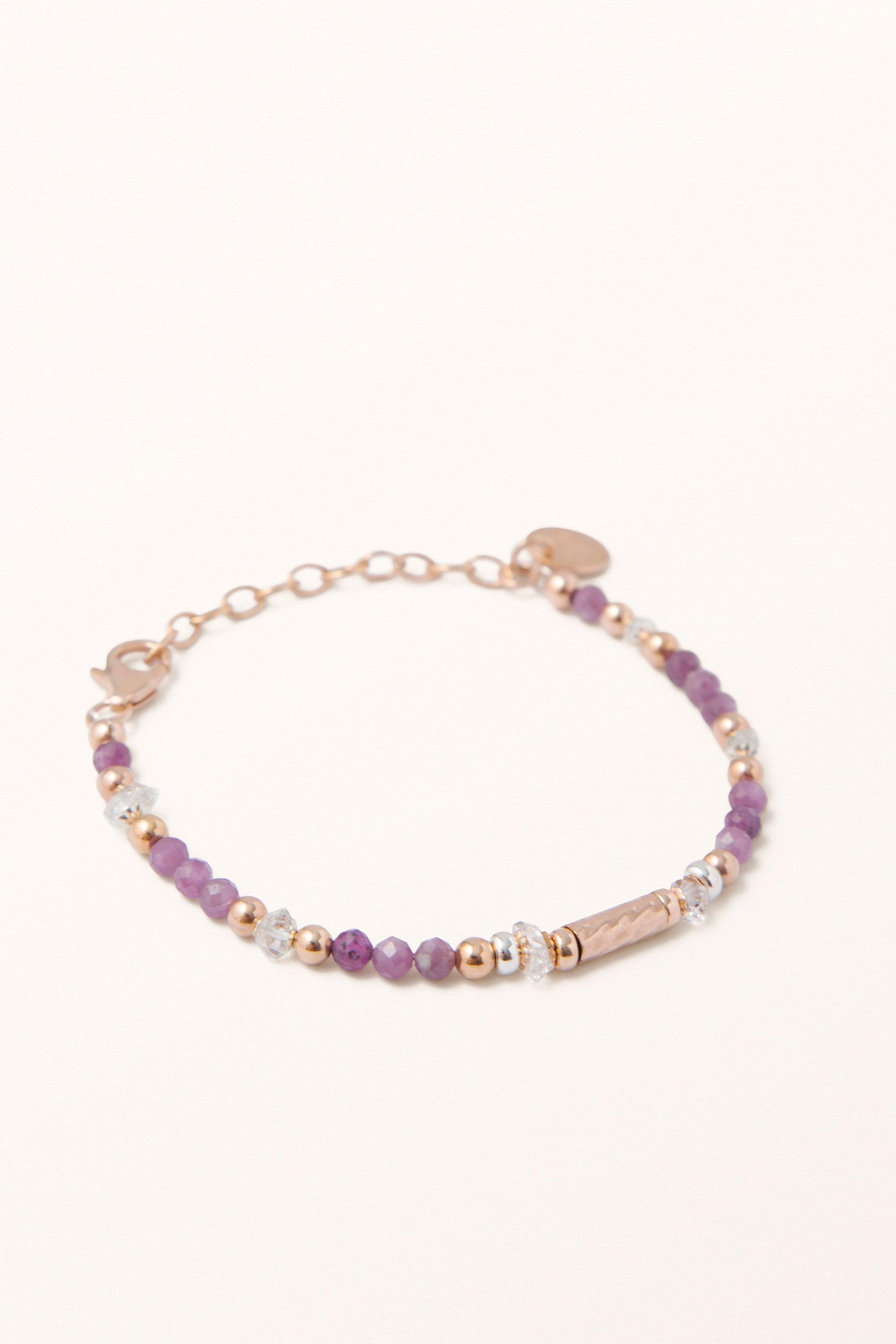 Fires of Valor Bracelet • Ruby & Herkimer Diamonds - Melana | Jewels for the Journey