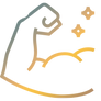 Strength icon with flexed arm symbolising inner power and resilience