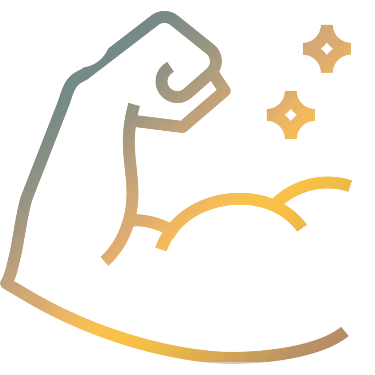 Strength symbol with flexed arm representing empowerment