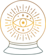 Crystal ball icon symbolizing intuition and insight.