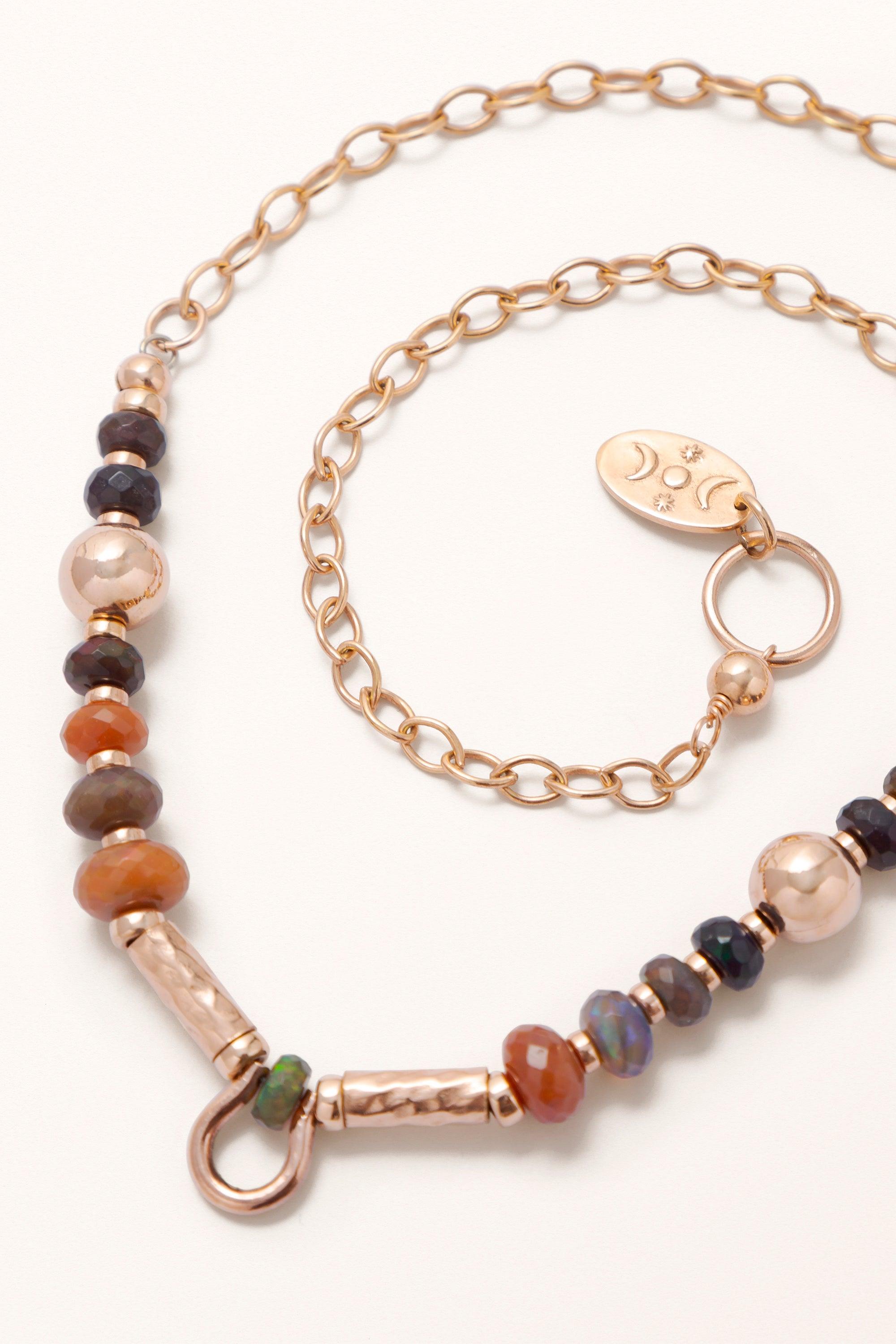 Black Opal Shadow Dance Necklace | Egyptian Broad Collar for Ritual Empowerment - Melana | Jewels for the Journey