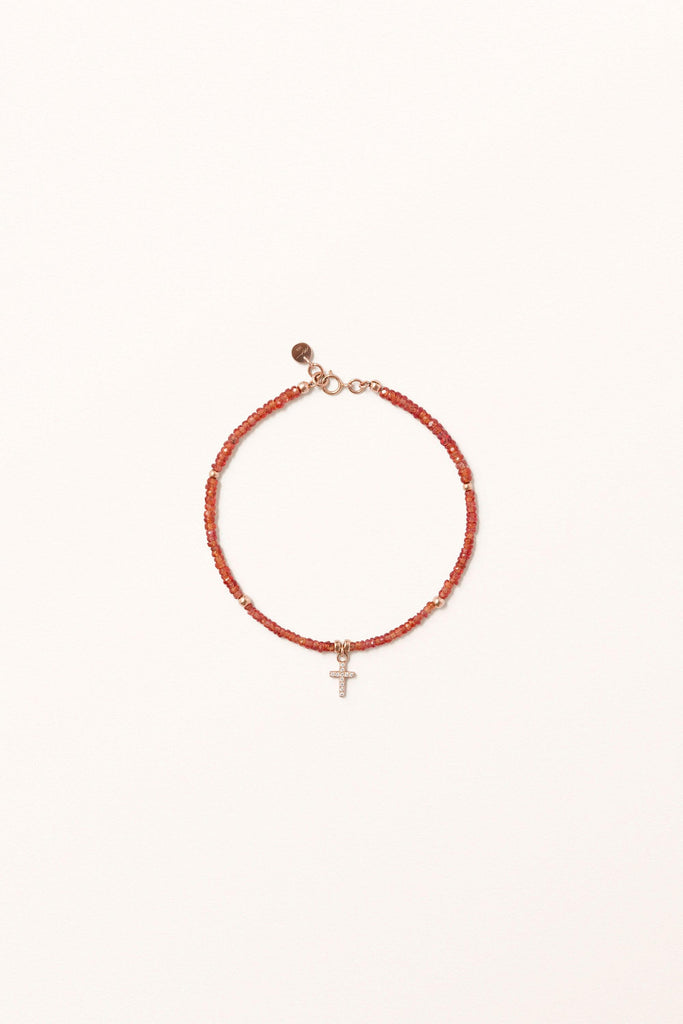Creator | Solid Gold Diamond Cross on Scarlet Sapphires - Melana | Jewels for the Journey