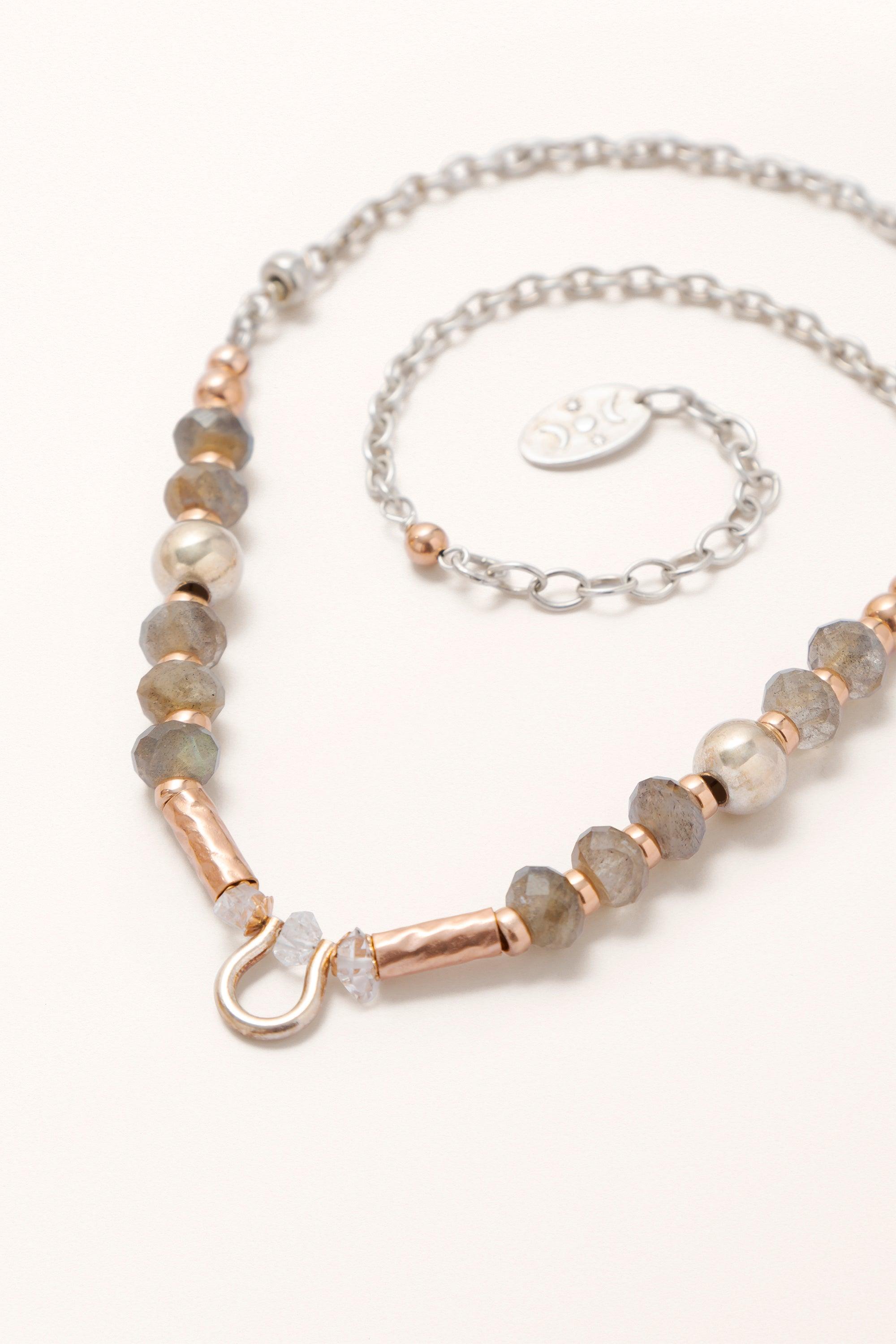 Foresight Fortitude Necklace • Labradorite & Herkimer Broad Collar - Melana | Jewels for the Journey