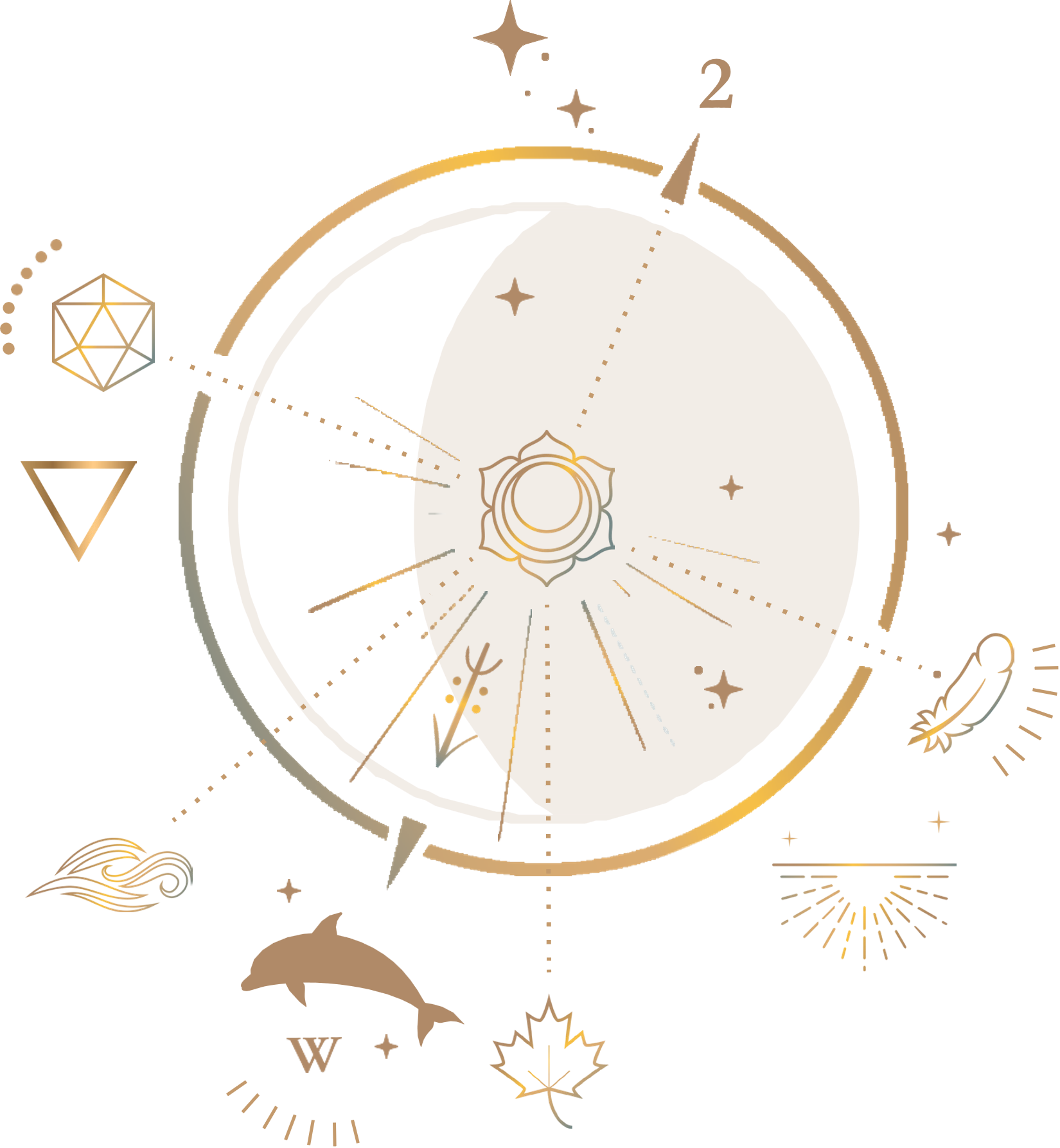 Dolphin sigil representing playfulness and intelligence.