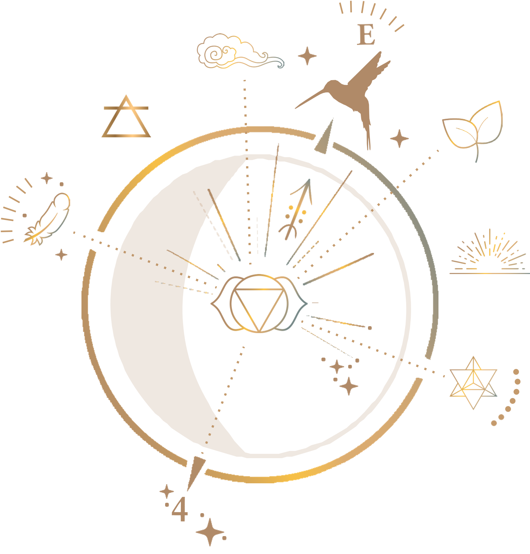 Hummingbird sigil symbolizing joy and adaptability.