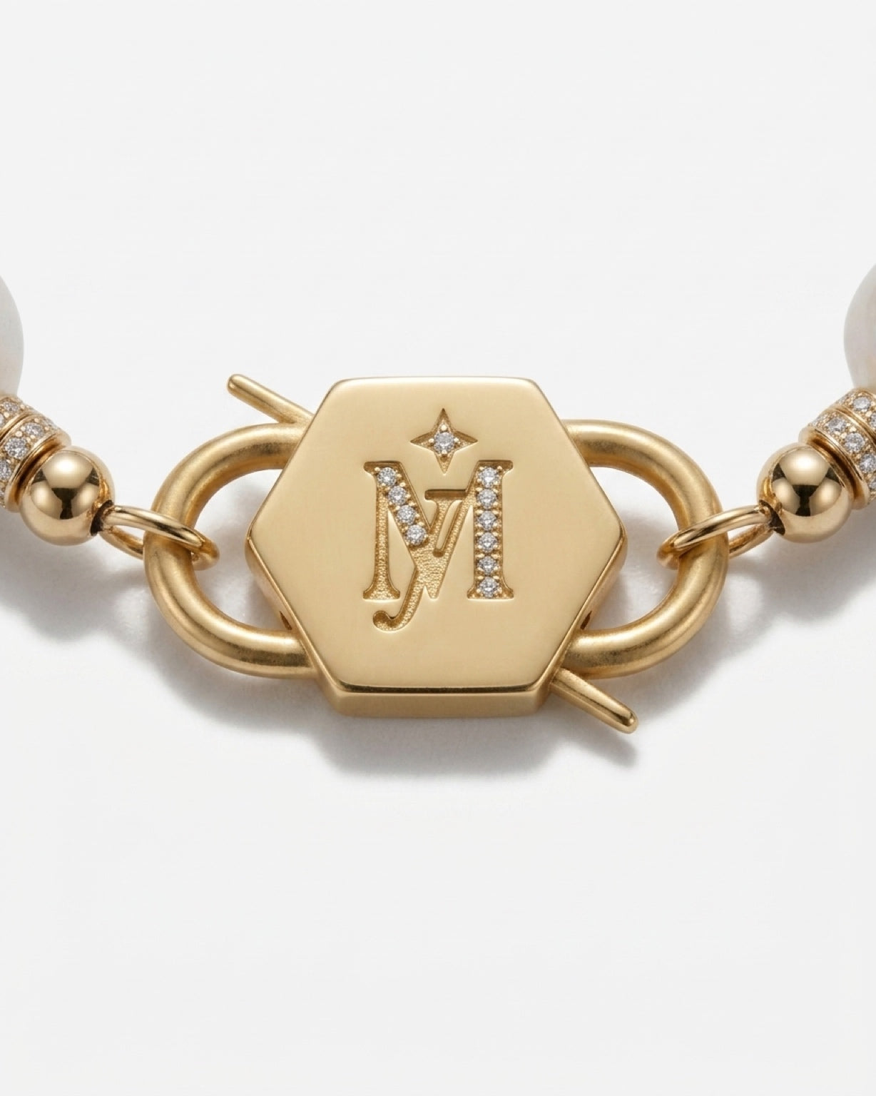 Baroques of Becoming | Baroque Pearl & Hexagon Lock Necklace
