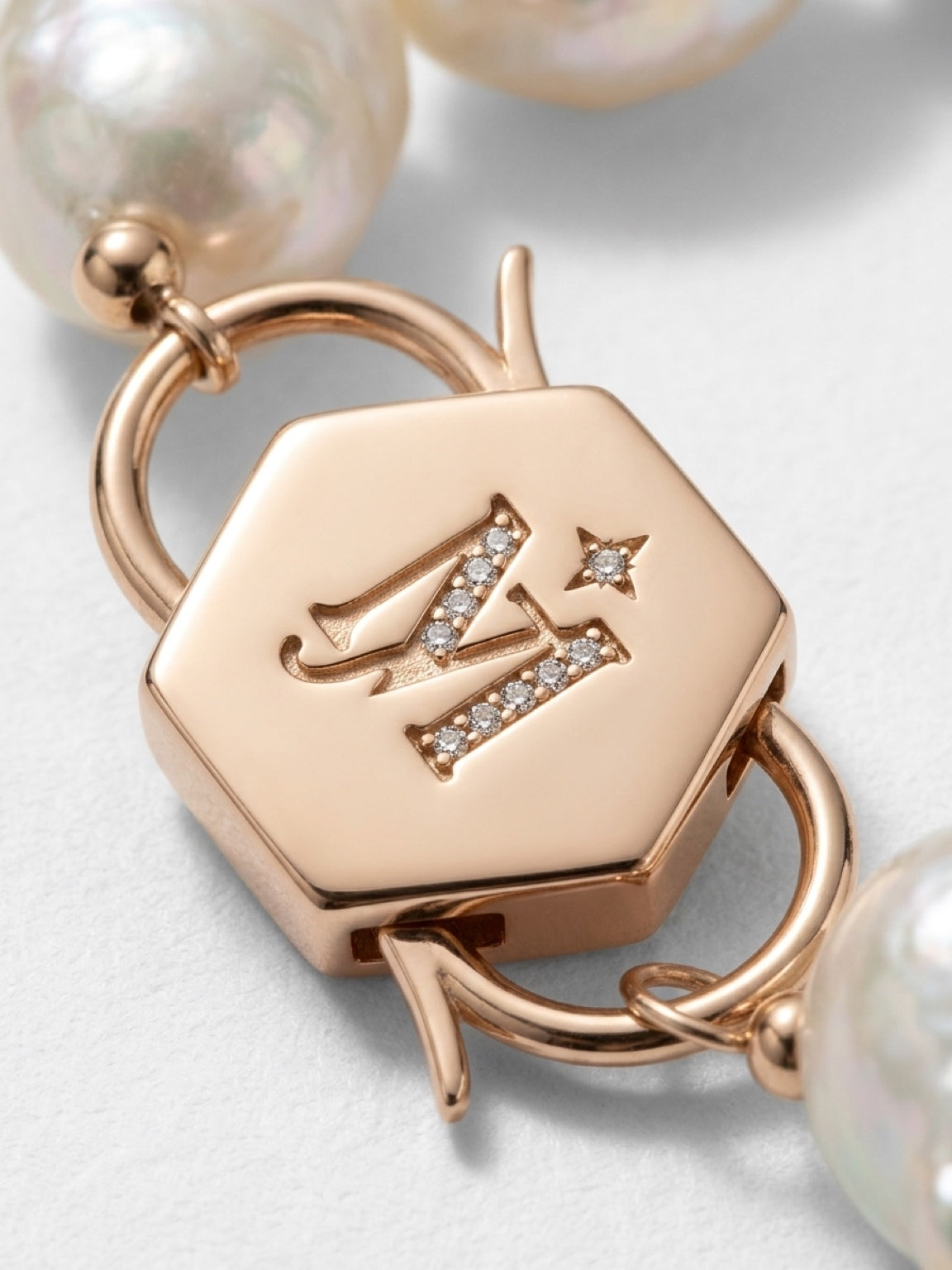 Baroques of Becoming | Baroque Pearl & Hexagon Lock Necklace