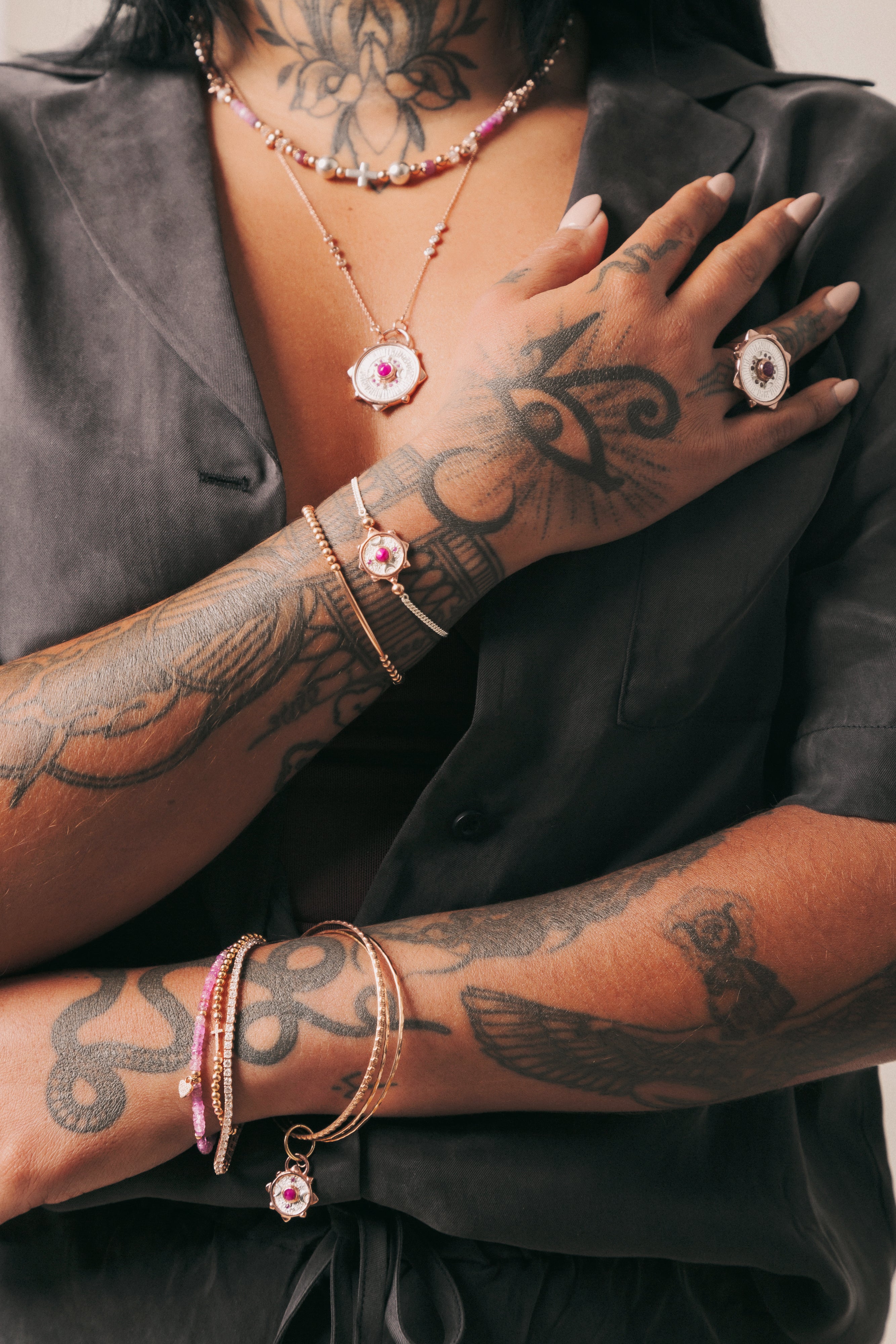 SS24 Nº 008 — Nature's Origin | Ruby Compass Coin · Bangles