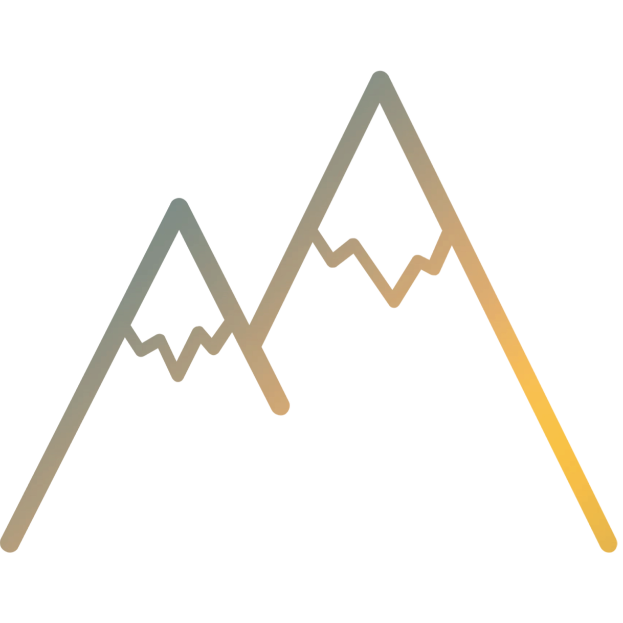 Mountain peak icon symbolizing higher perspective and clarity.