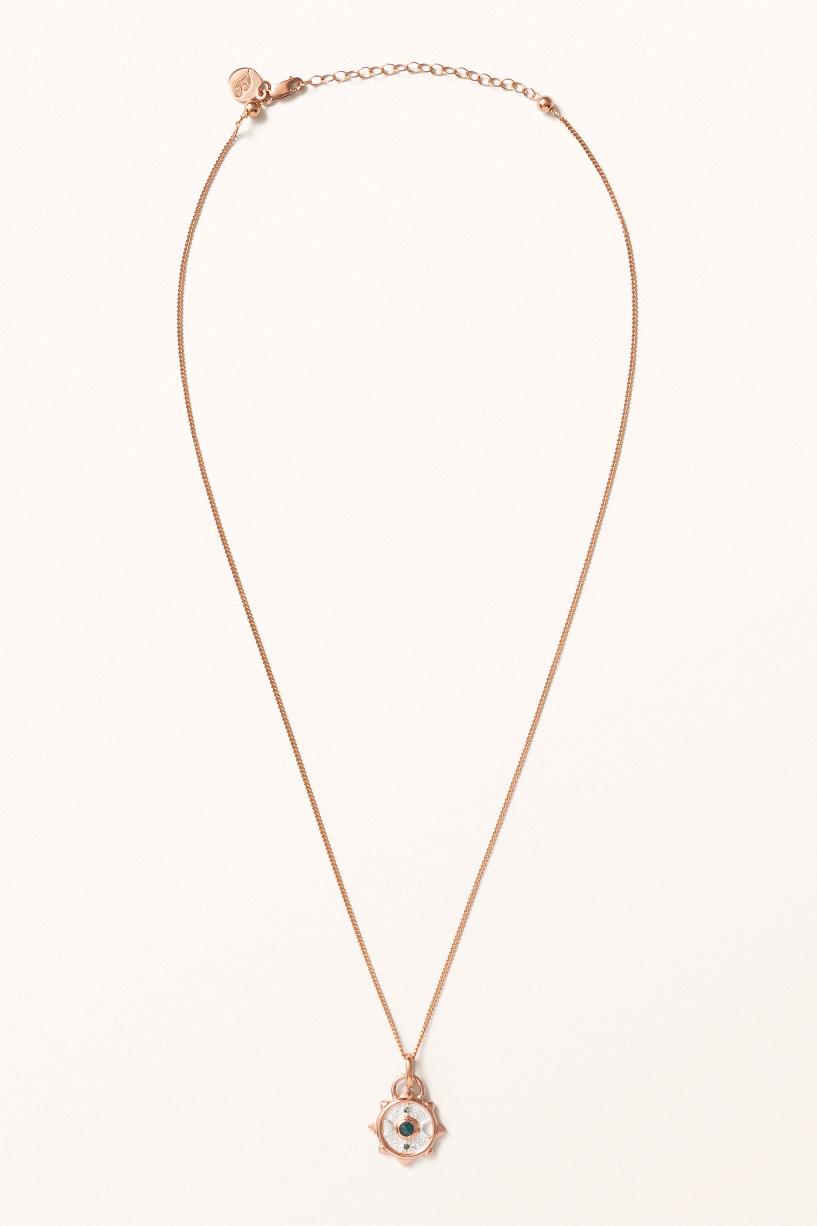 SS24 Nº 007 — Mini Nature’s Timepiece | Grandidierite Compass Coin Necklace