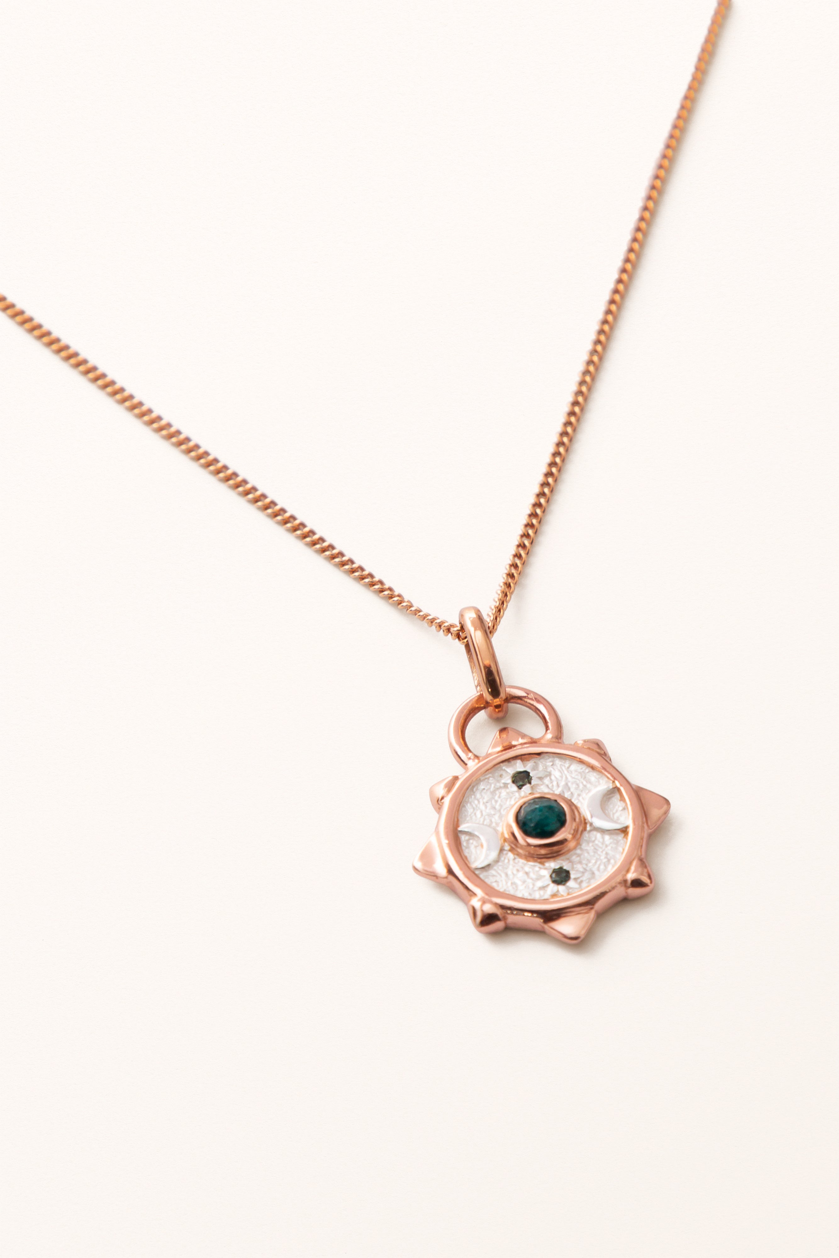 SS24 Nº 007 — Mini Nature’s Timepiece | Grandidierite Compass Coin Necklace