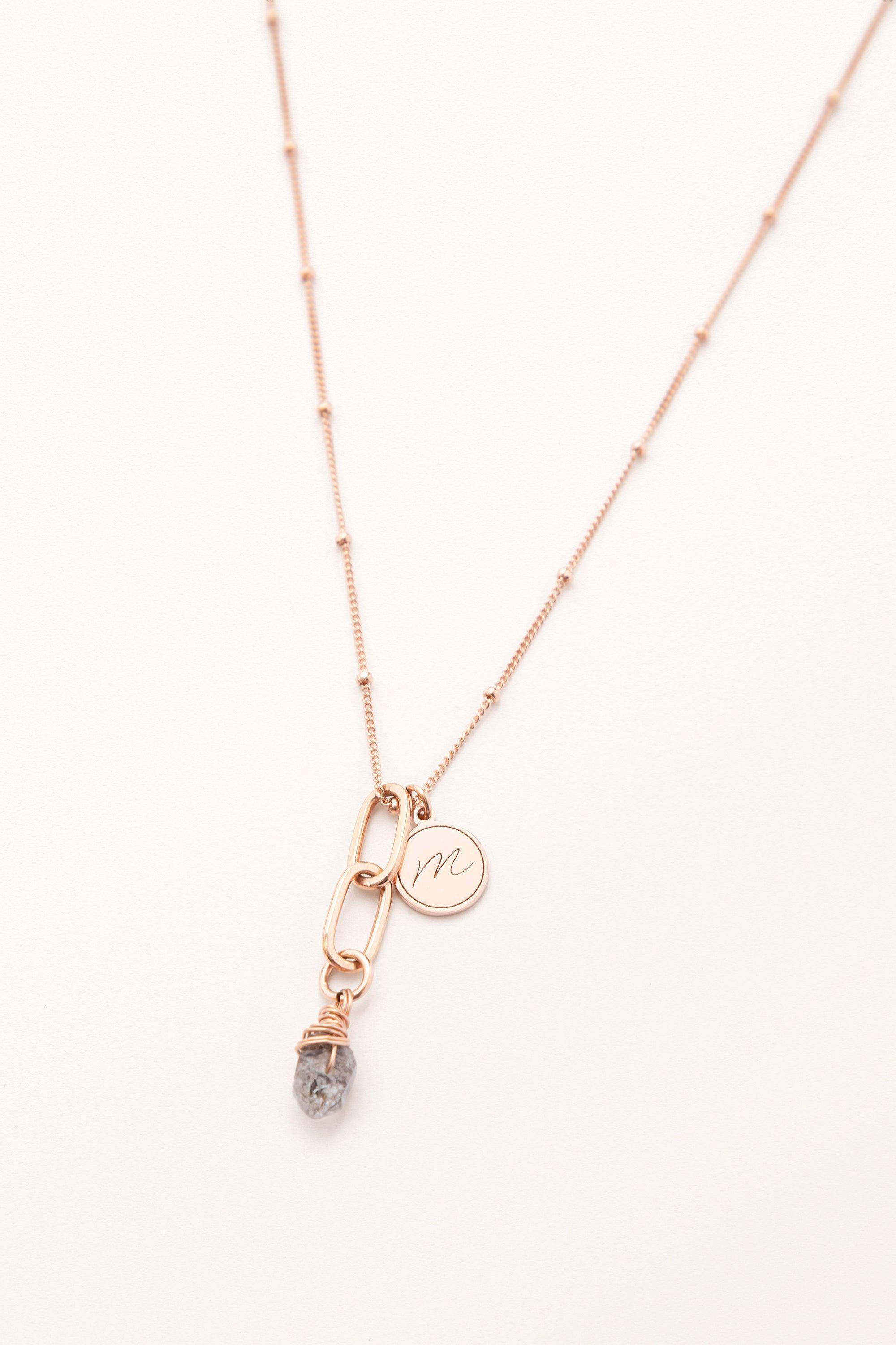 Stardust Necklace • Carbon Infused Herkimer Diamond - Melana | Jewels for the Journey