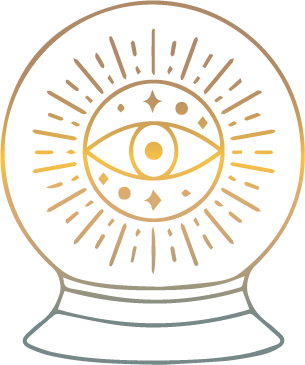 Crystal ball icon symbolizing intuition and insight.