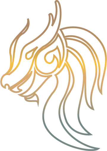 Gradient dragon  representing power and transformation