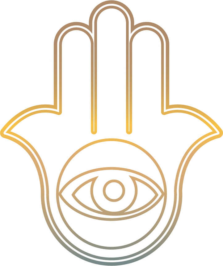 Hamsa hand symbol for protection and good fortune.