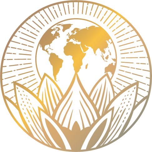 Artistic representation of the Southern Hemisphere and Earth's elements.